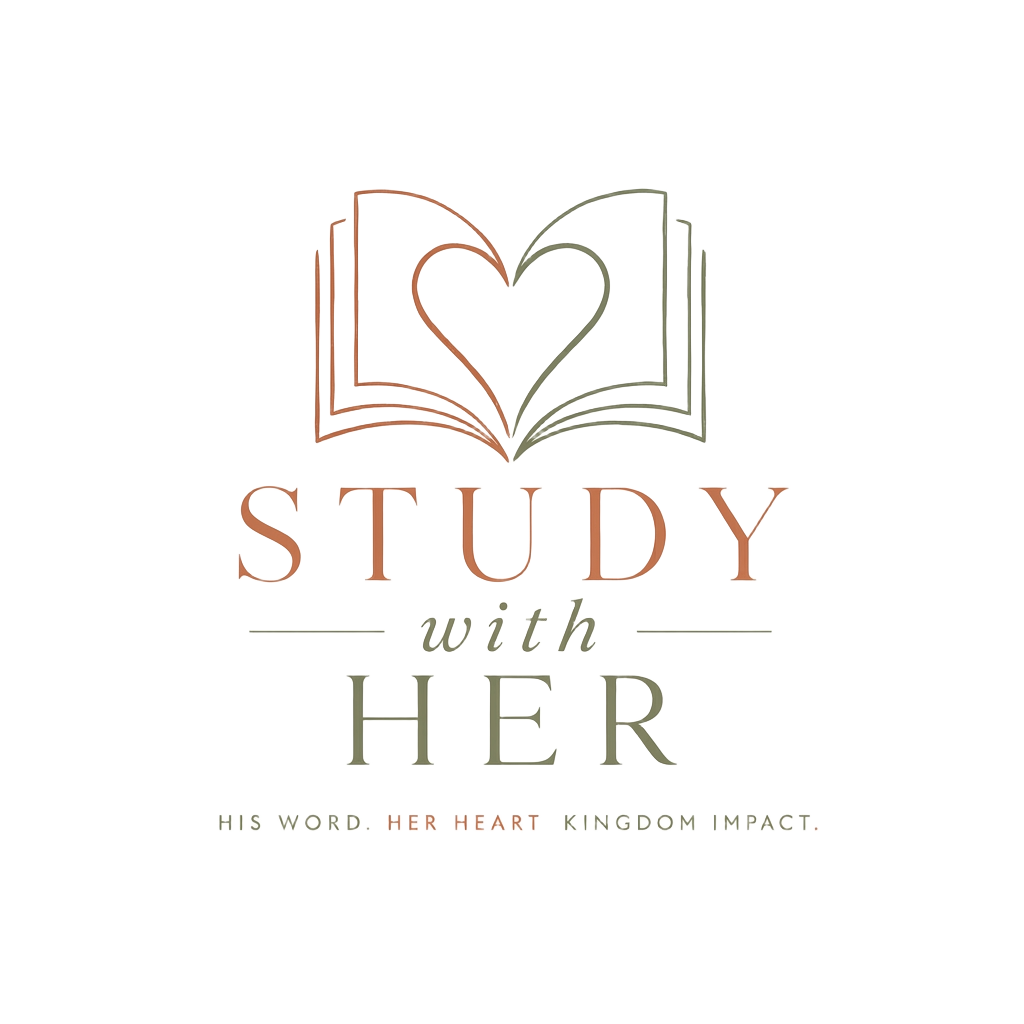 Study With Her โ modern typographic logo with an olive branch